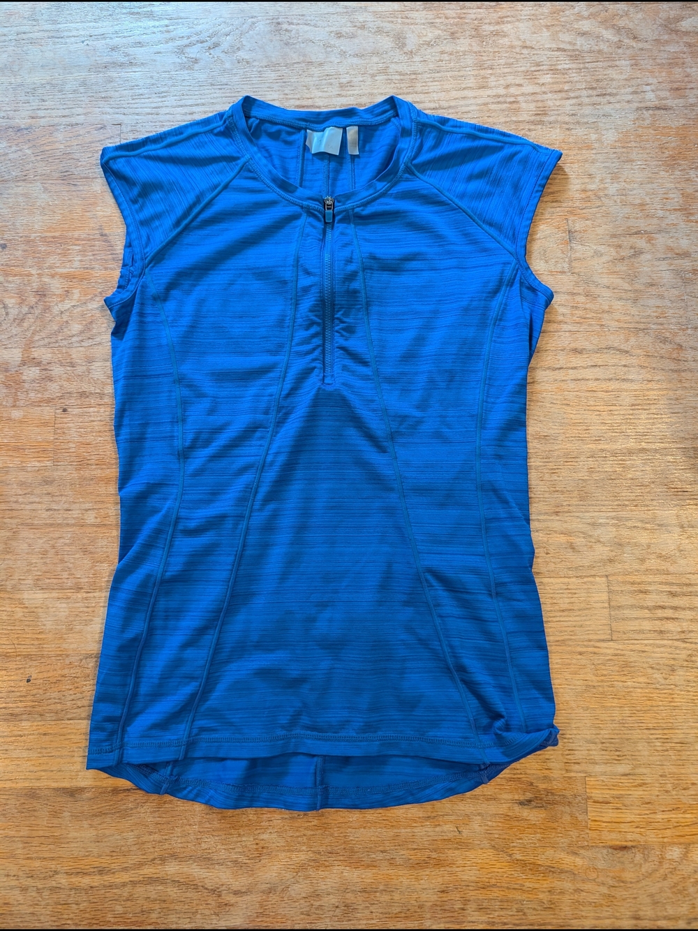 Women’s Blue Athletic Zip-Front Top